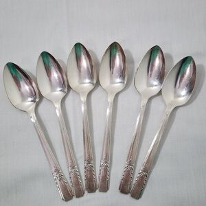 Vintage Oneida Lady Drake Silver-plated Set Of 6 Teaspoons Dinnerwrear Elegant